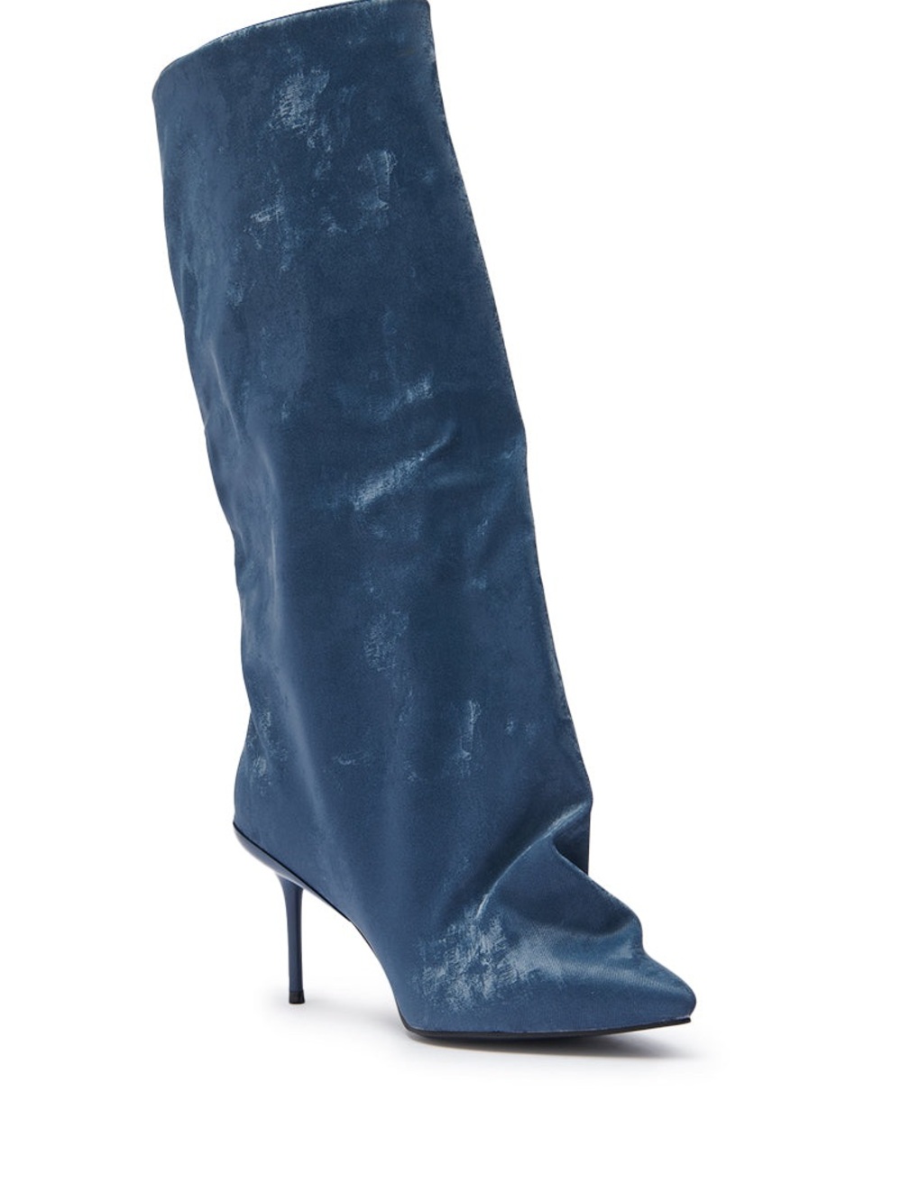NWOT Azalea Wang ‘Couture Crazy’ Blue Luxe Shine Boot in Women’s Size 11